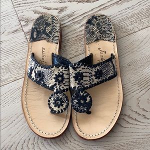Jack Rogers black and cream sandals
